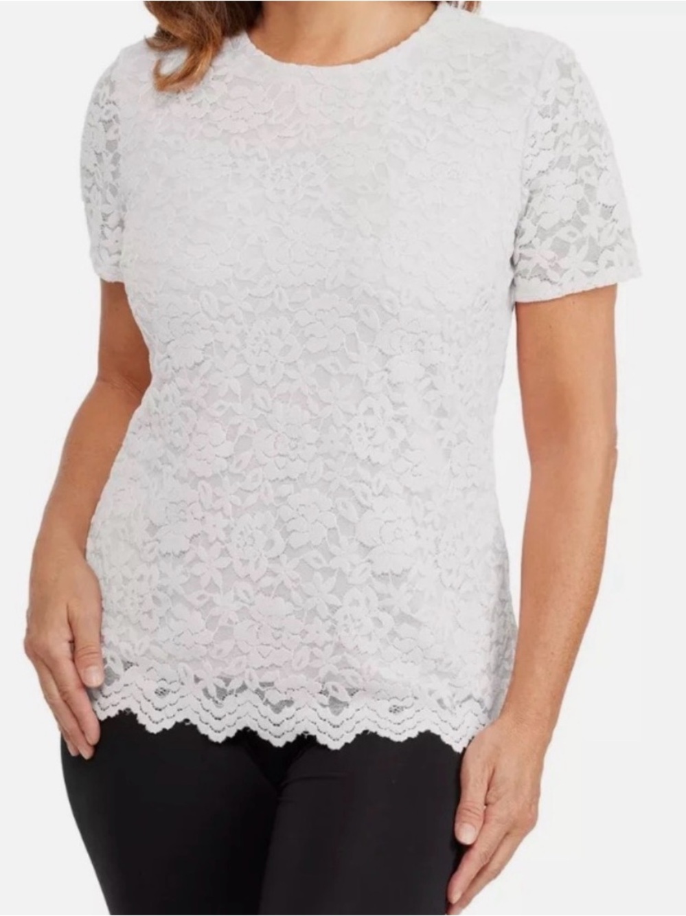 Teddi Rose Short-Sleeve Top - 3 available: White, Lavender, Black size Small